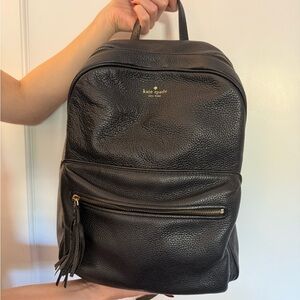 Kate Spade Black Pebbled Leather Backpack